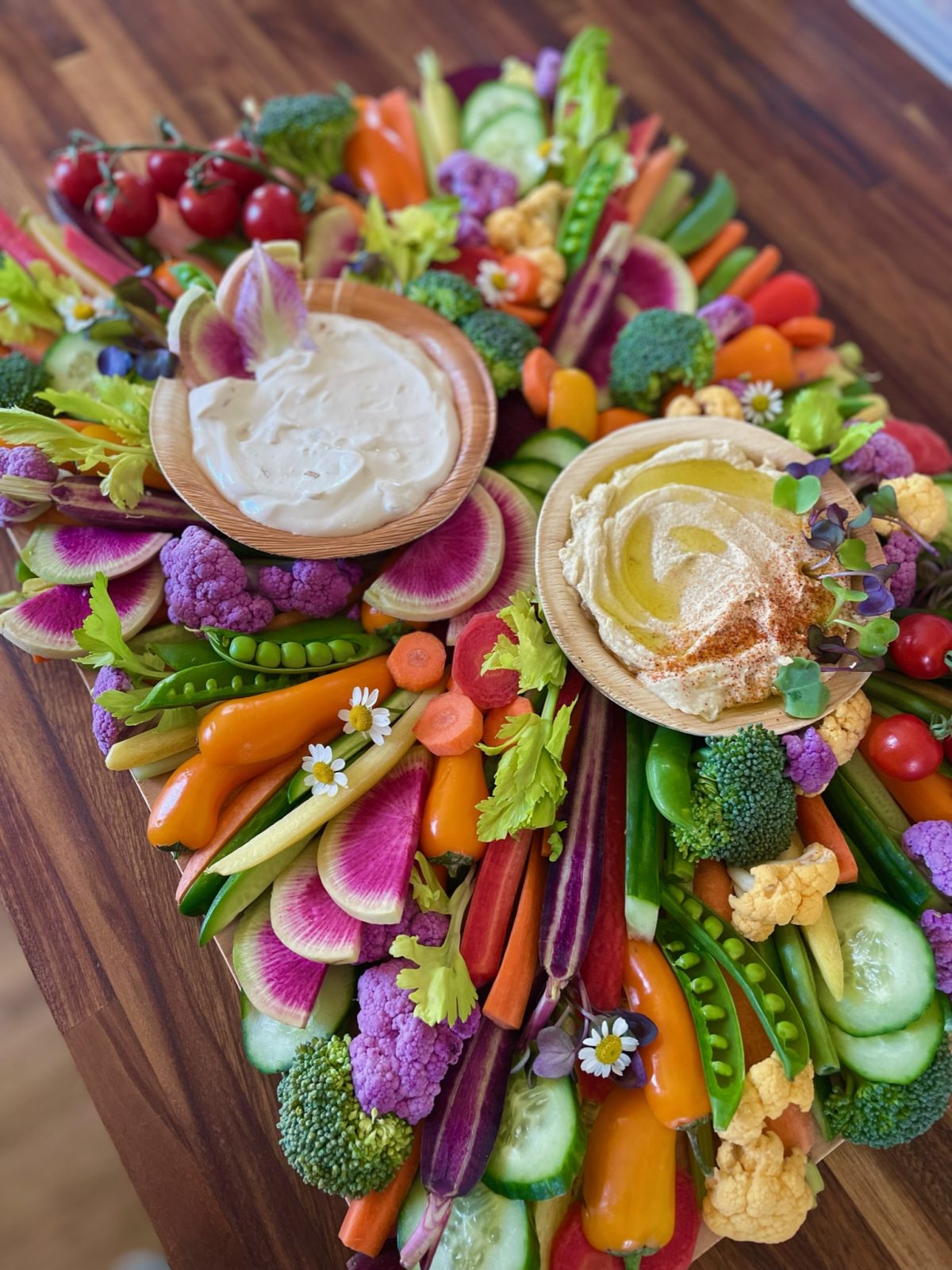 Cater your event with vegetarian crudite boards