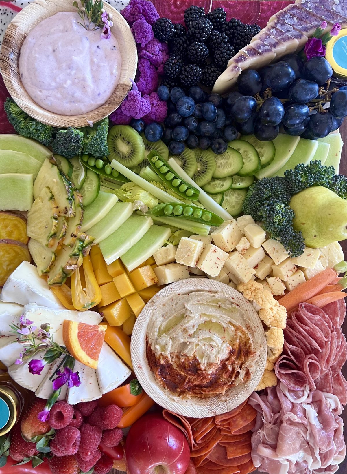 Locally Crafted Rainbow Grazing Boards Perfect for Events and Date Nights