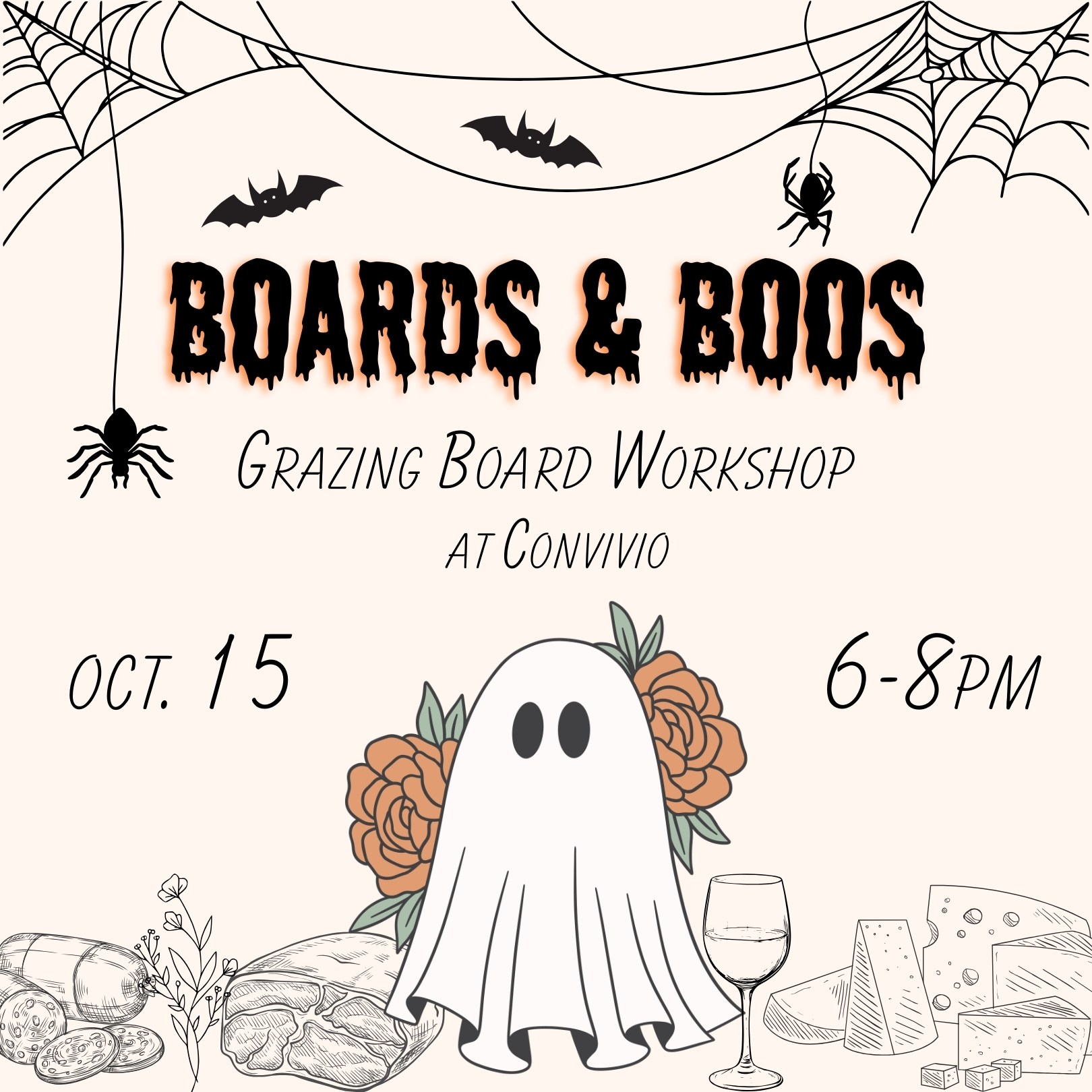 2025 Convivio Halloween Workshop Tile (Website) Creative Grazing Boards and Charcuterie in Denver Wander + Graze